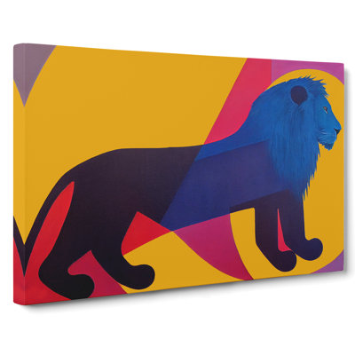 Lion Art Abstract - Wrapped Canvas