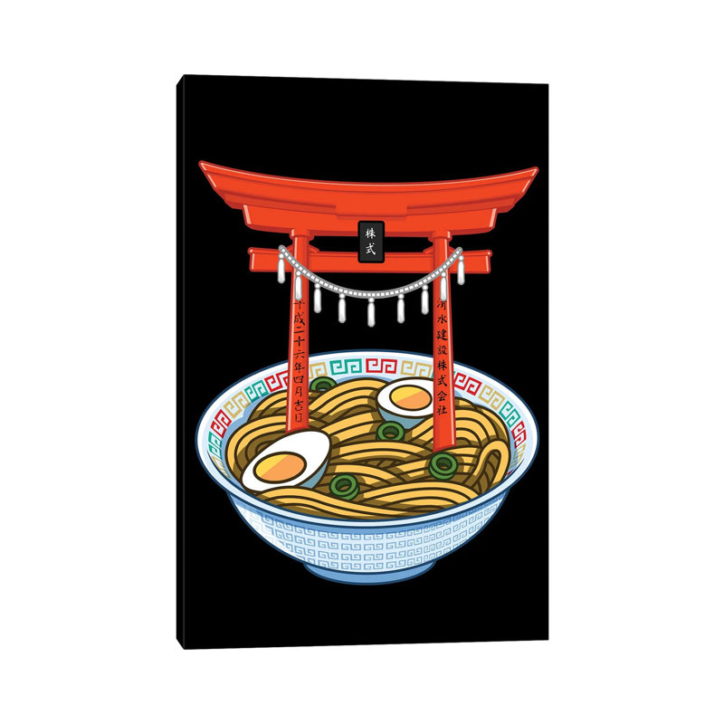 Ramen Torii by Alberto Perez - Wrapped Canvas Painting, 20.32 cm H x 30.48 cm W