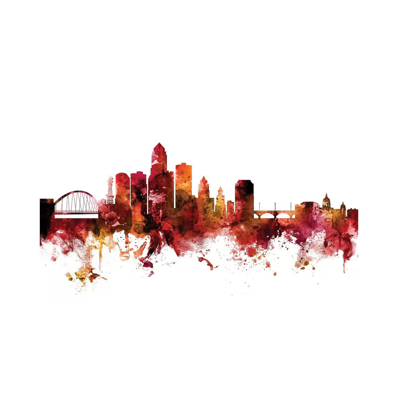 Des Moines, Iowa Skyline by Michael Tompsett - 1 Piece Wrapped Canvas Wall Art, 30.48 cm H x 45.72 cm W