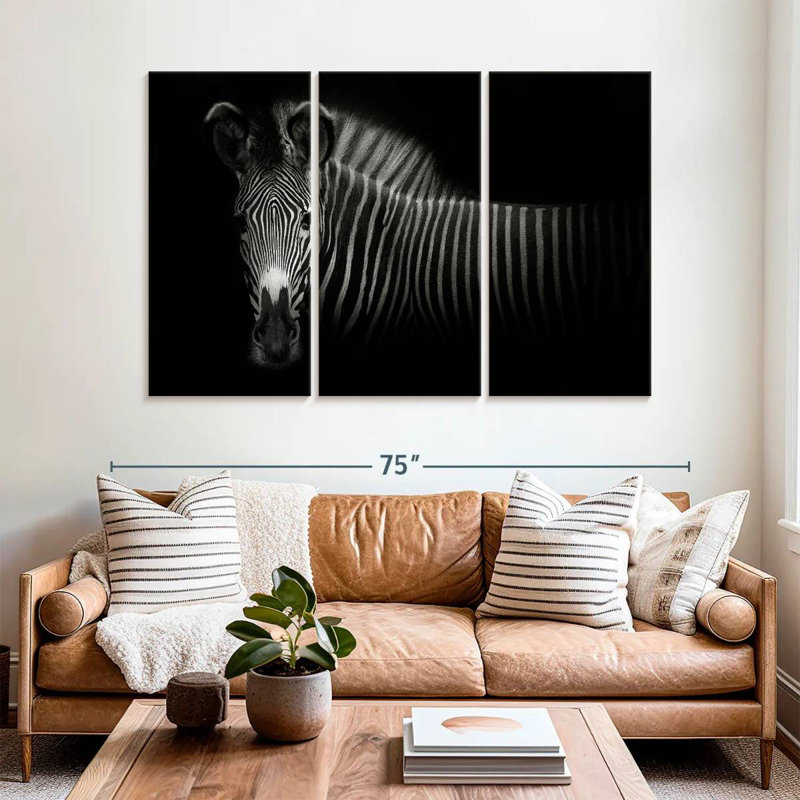 Zebra In The Dark, 42" H x 65" W