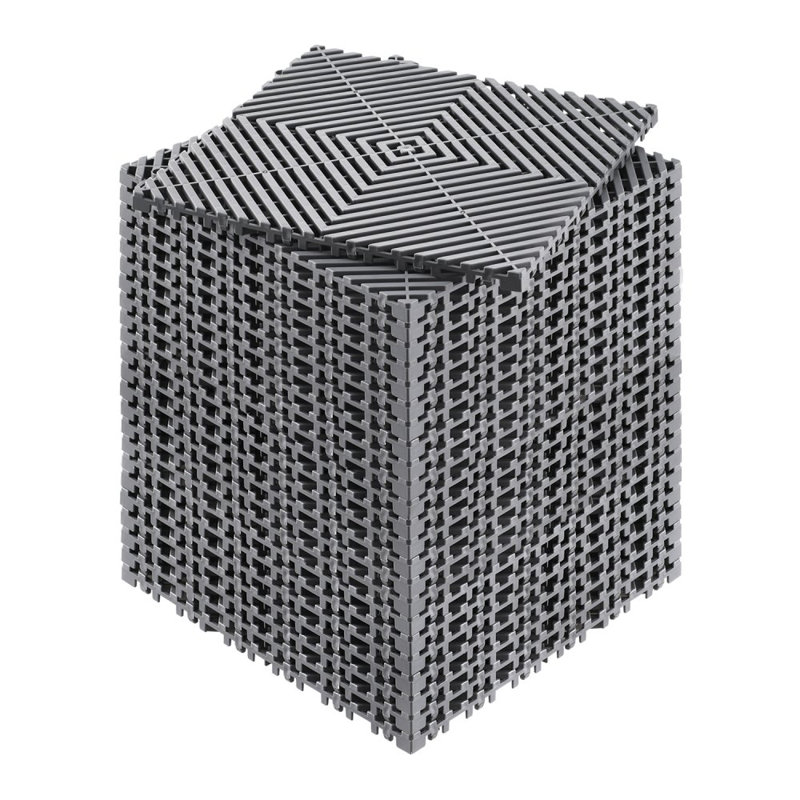 H 0,6 po x L 12 po x l 12 po, Gris