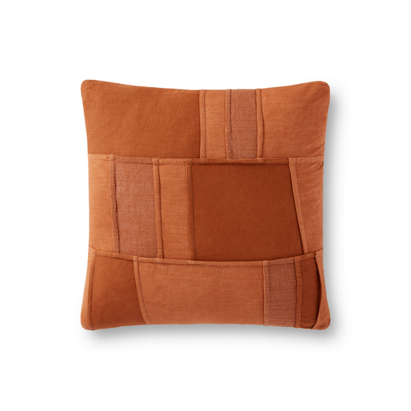 Reversible Throw Pillow, Rust, Polyester/Polyfill