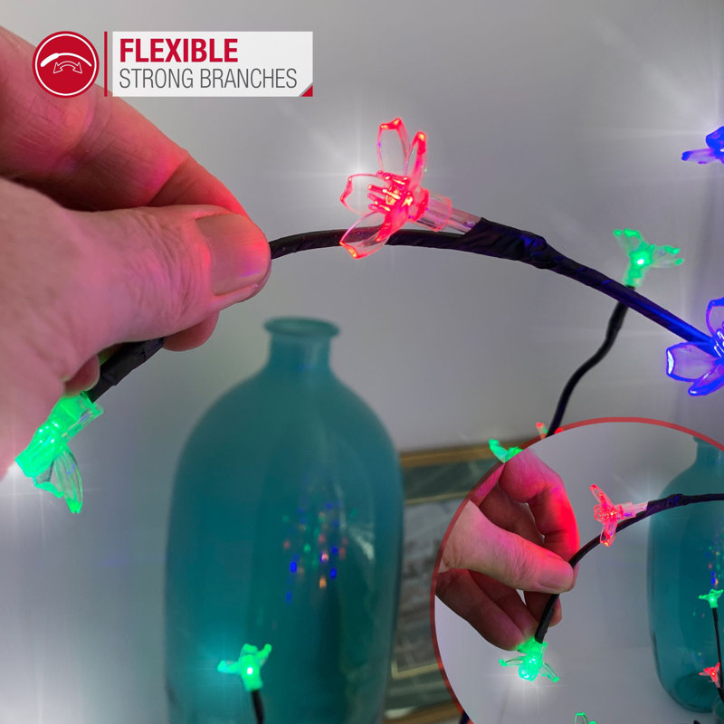 NETTA Cherry Blossom Tree with Built-In LEDs, 180cm x 40cm x 40cm, Multi-Colour