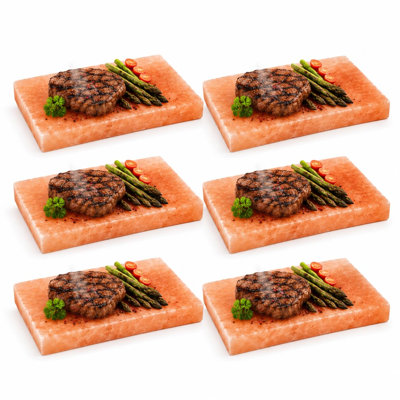 Professional Salt Block Set with Steel Tray 8” x 4” x 1” Himalayan Cooking Plate for Grilling, Cooking, Serving, 100% Pure Natural Food Grade (Pink)
