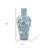 17" Light Blue And White Floral Round Porcelain Table Vase