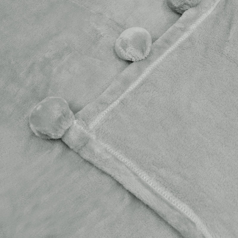  Couverture en molleton flanelle, Gris argenté, L 60 po x L 80 po