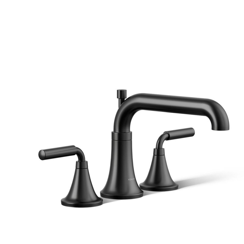 Garniture de robinet de baignoire Tone avec bec inverseur, Noir mat