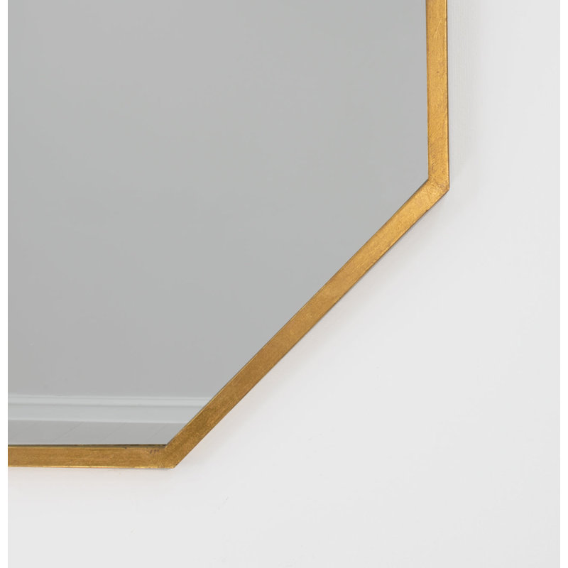 Uku Flat Metal Wall Mirror, Gold Leaf