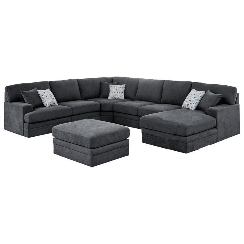 Thistlebrook Sectional, Dark Gray Polyester Blend