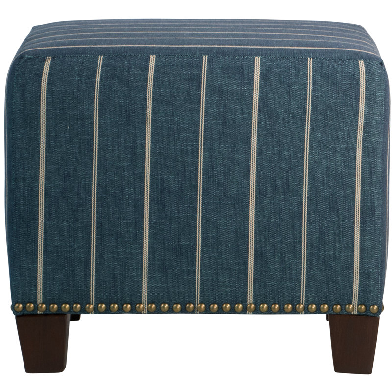 Arisha Upholstered Ottoman, Fritz Stripe Indigo