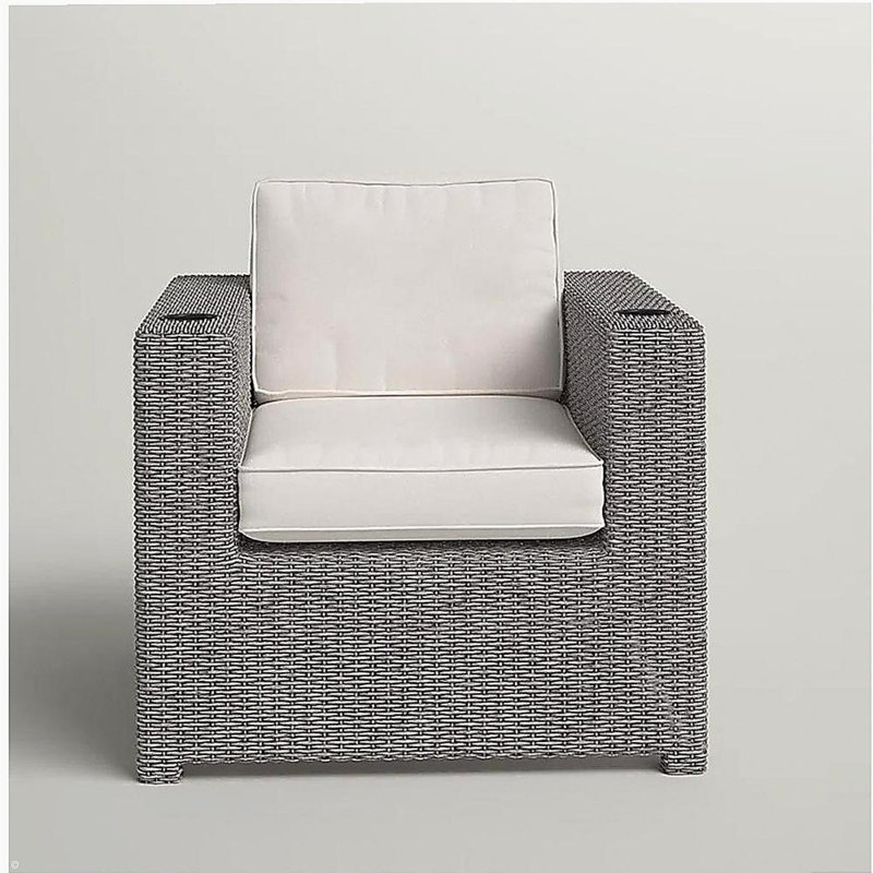 Chaise de patio avec coussins entièrement assemblée