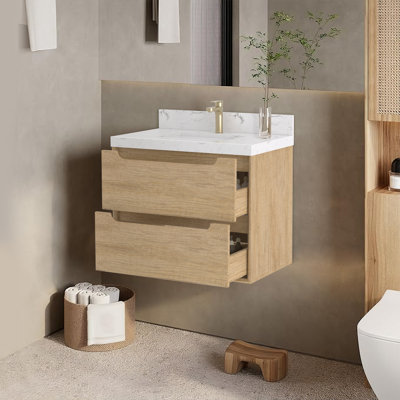 Ensemble de meuble-lavabo mural 30 po avec lavabo Dyerville