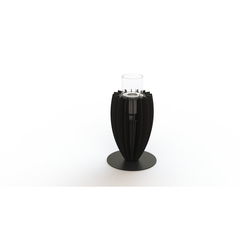 Tuli Bio-Ethanol Tabletop Fireplace, Black Fine Texture Metallic