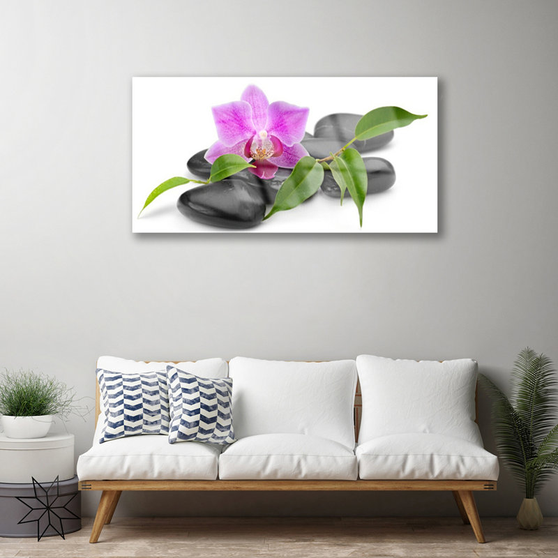 Art Flower Stones - No Frame Print on Glass