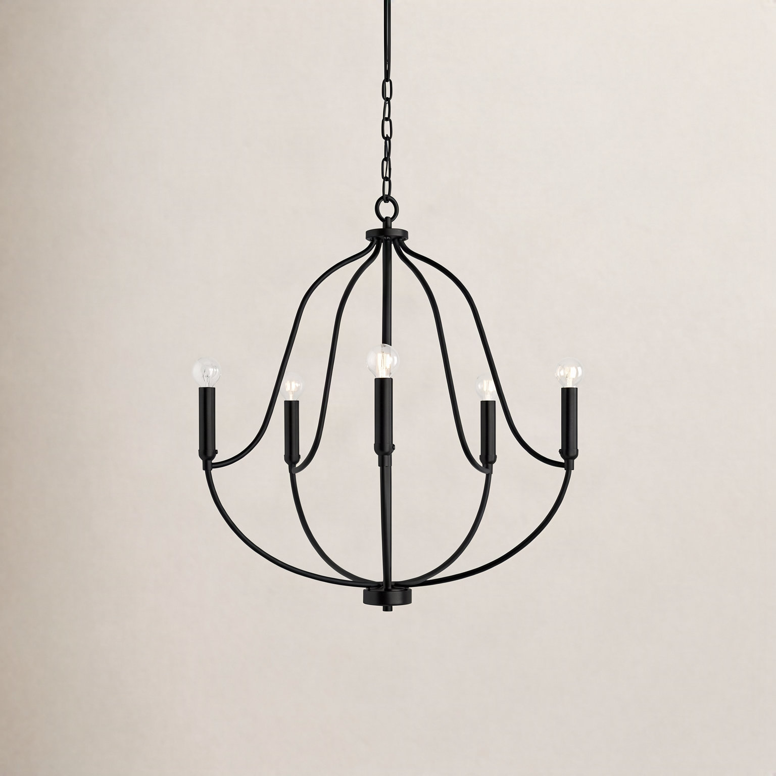 Kanda 5-Light Chandelier, Matte Black