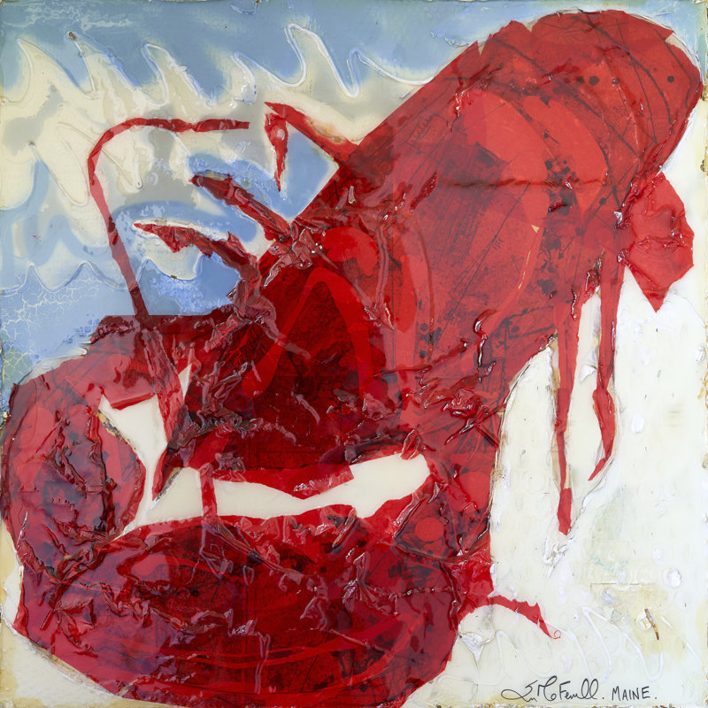 Brilliant Maine Lobster II by Erin McGee Ferrell - Wrapped Canvas Painting, 76cm H x 76cm W