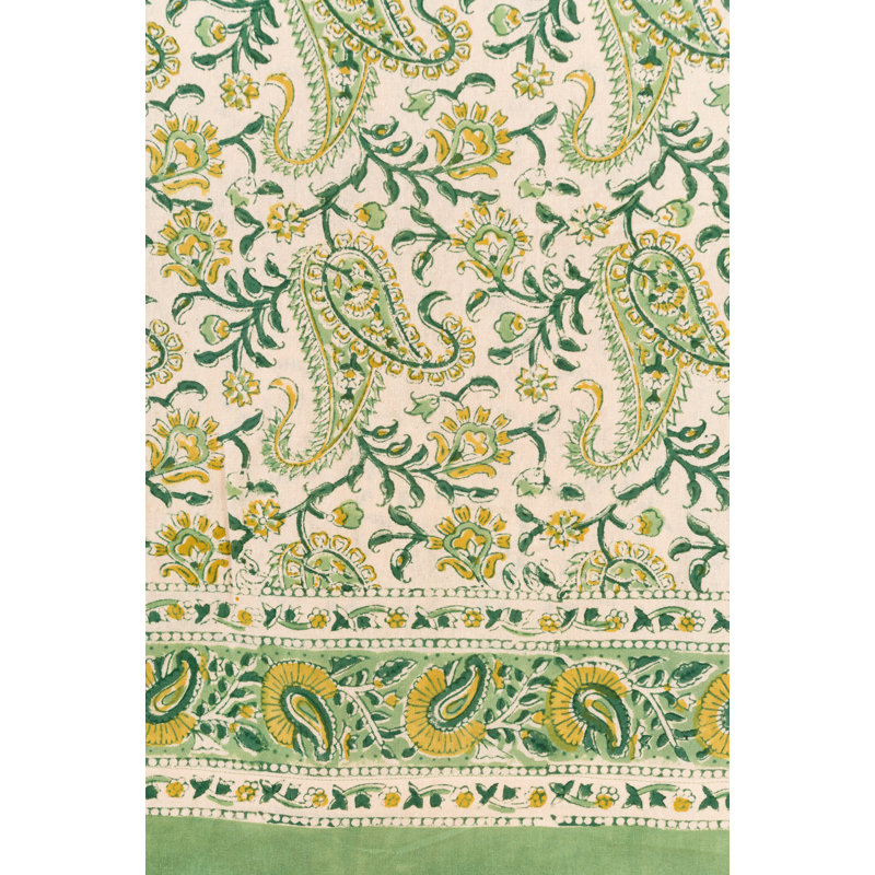 Rideau obscurcissant 100% coton Hardrian Rajasthan, Mustard/White