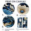 «Cobalt Blue Scrollwork Swirls», motif victorien sur toile florale florale-909643294-909643287-909643283