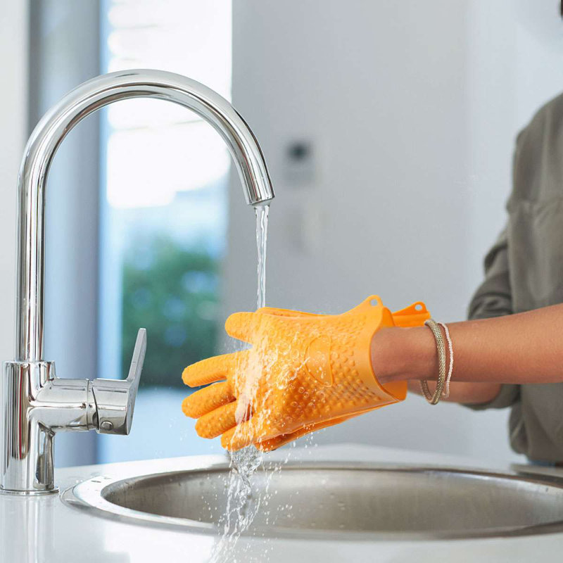 Gustave Silicone Oven Glove Set, Orange