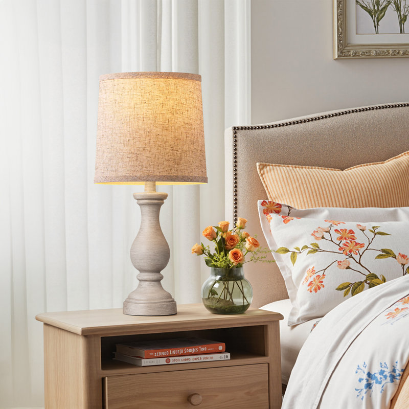 21.9'' Farmhouse Resin Table Lamp Set for Living Room, Nightstand