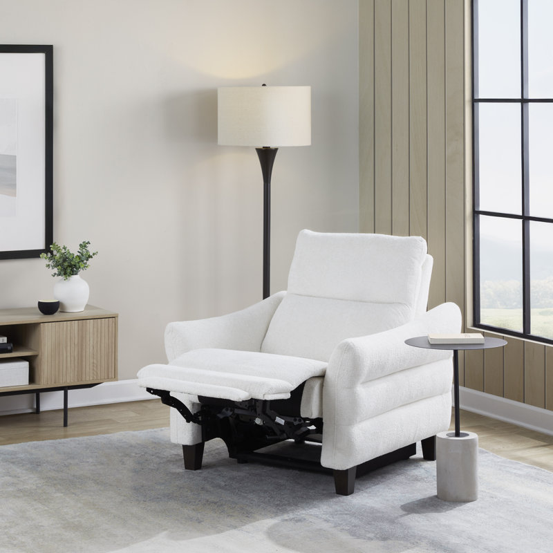 Rasco Upholstered Power Recliner, Cream