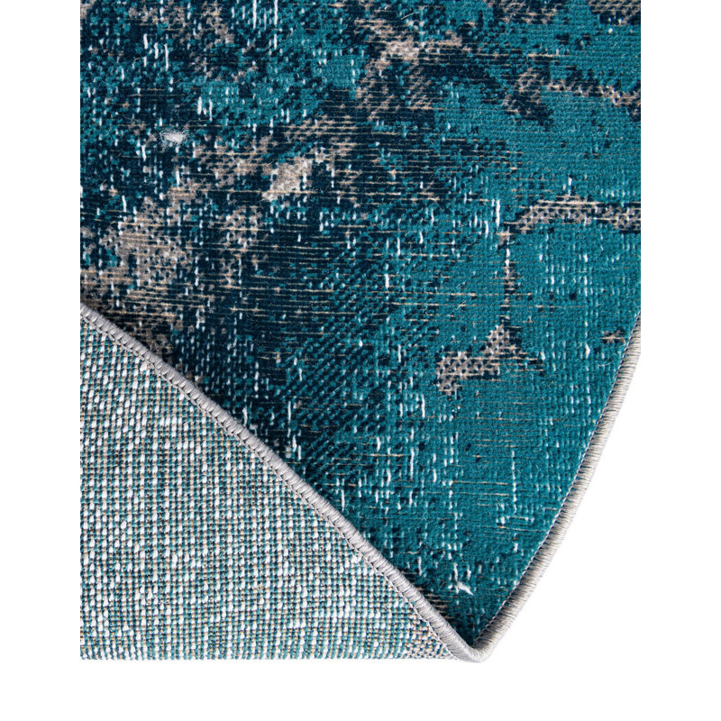 Blue/Gray Area Rug, Oval 3'3" x 5'3"