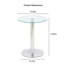 Tables d'appoint modernes, 50 cm (19,7 po), verre trempé, métal chromé-1071464987