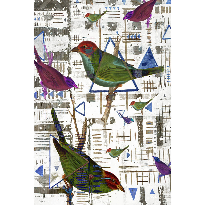 Bird Intersection II - Painting,  343 cm H x 122 cm W, Black Floater Frame