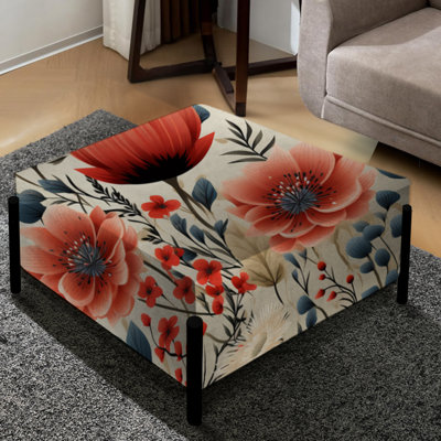 Divine Dreams Motif floral - Grand repose-pieds carré floral