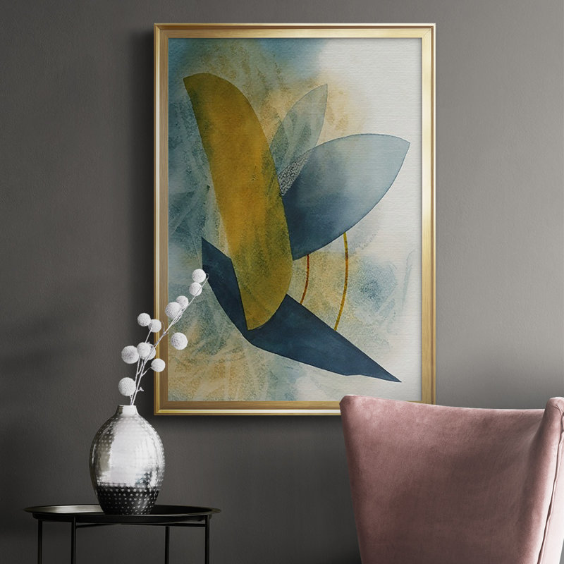 Solar Shapes I, reproduction encadrée de qualité supérieure - prête à être accrochée, Or, H 36,5 po x l 26,5 po, Pas de tapis