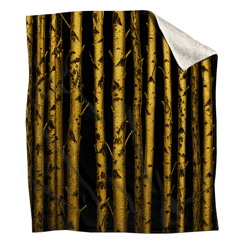 Golden Birch Trees Blankets, 50in W x 60in H