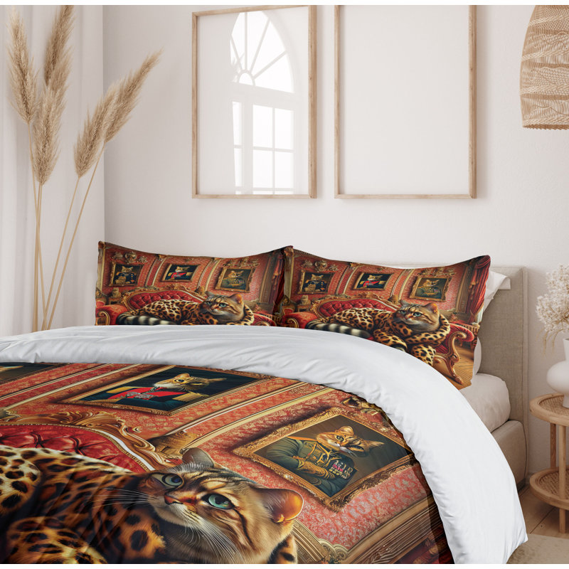 Cat Duvet Cover, California King Duvet Cover + 2 Standard Shams