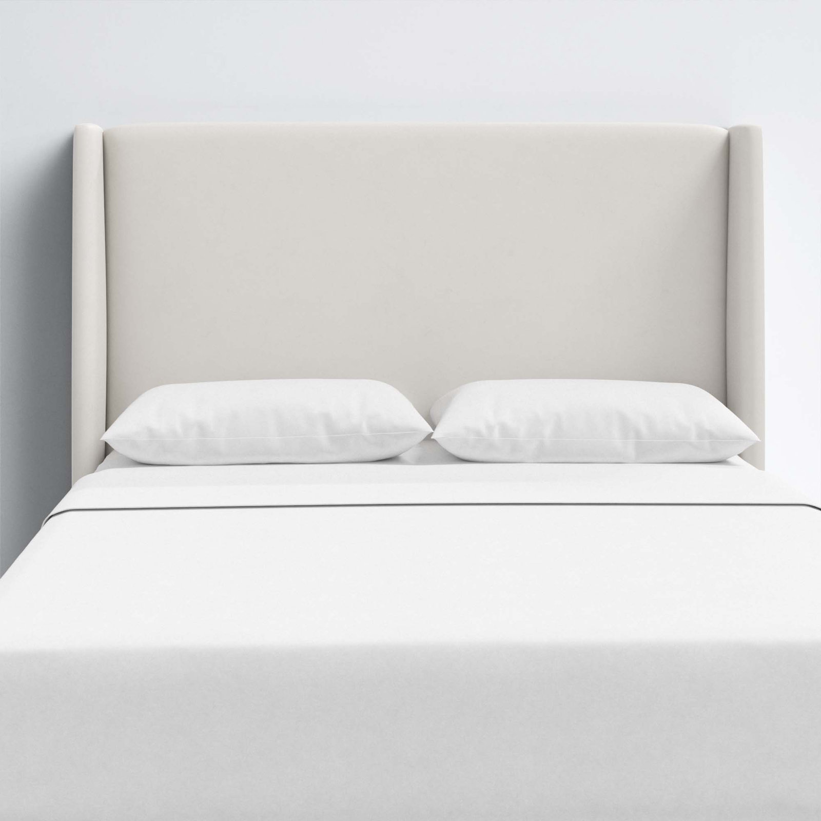 Upholstered Headboard, Twin, Bella Light Gray Performance Velvet