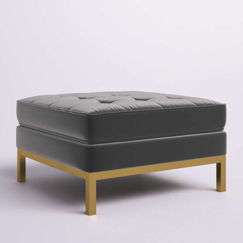 Repose-pieds en velours Loft, Gris