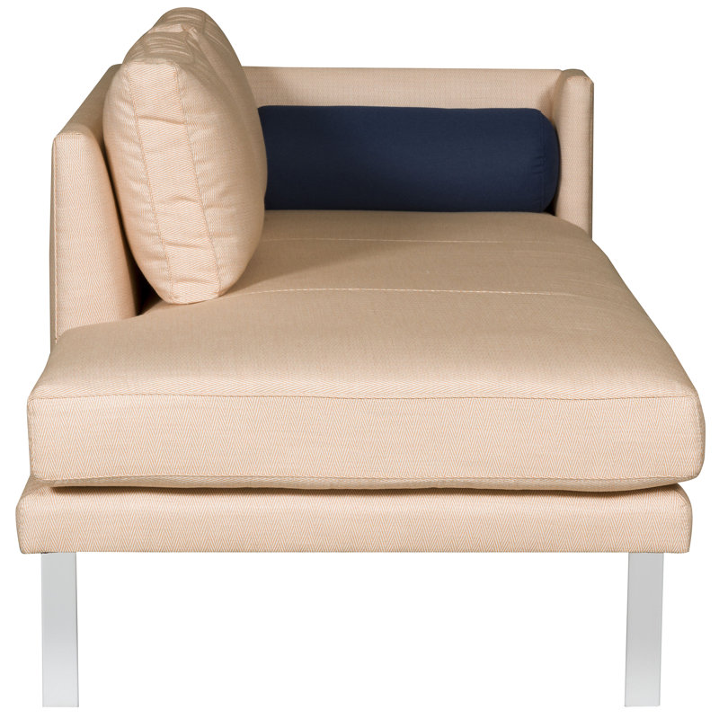 Michael Weiss Dellafield 72.5" Wide Outdoor Rectangle Loveseat with Cushions, Jellyfish Rain, Right Hand Facing, White