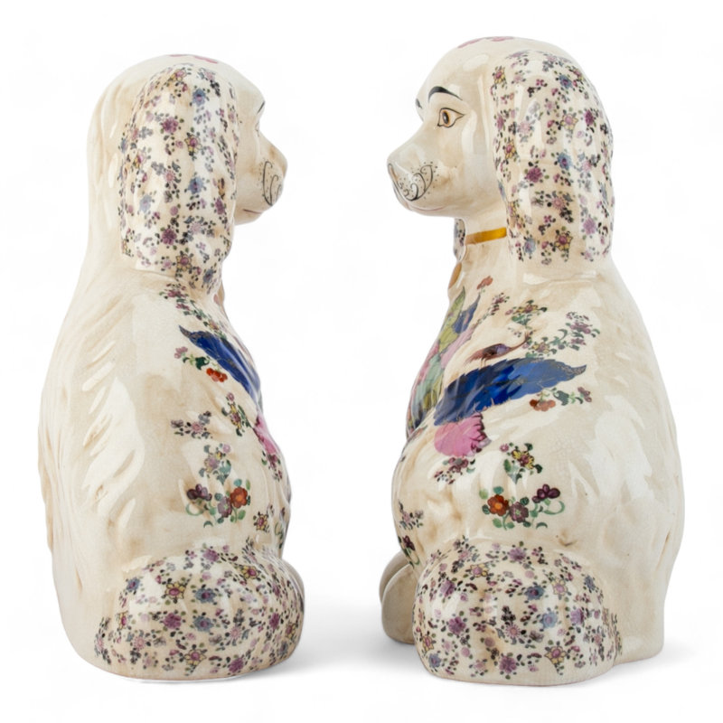 Porcelain Staffordshire Dog Figurines Pair