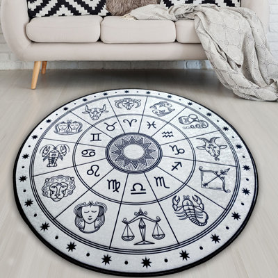 Luxurious 100% Polyester Round Carpet, 78.7 Inches Diameter | 4 mm Pile Height, 10 mm Total Thickness | Antibacterial, Non-Slip Underside, Machine Washable | Perfect for Living Room, Bedroom & Kids' Play Areas