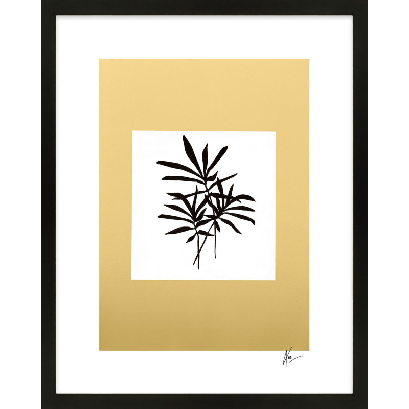 «Modern Botanical 2» par Lee Lessem - Art mural encadré, Cadre noir, H 38 po x l 30 po x P 1,25 po