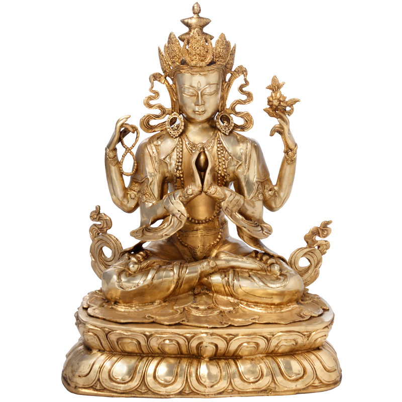 Statue de divinité bouddhiste tibétaine Chenrezig