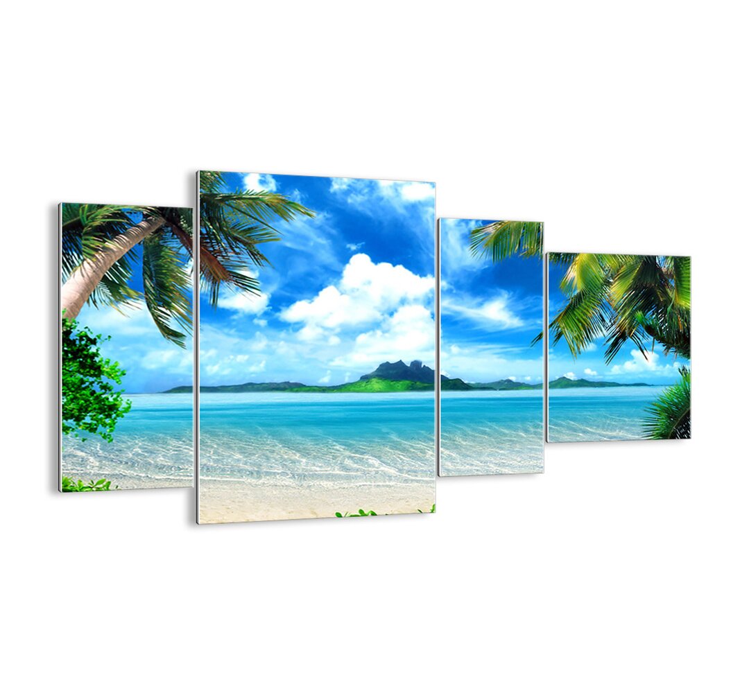 4-tlg. Glasbilder-Set - Fotografie „Azure Tropics”