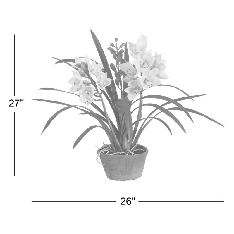 Cymbidium Floral Arrangement in Pot, White