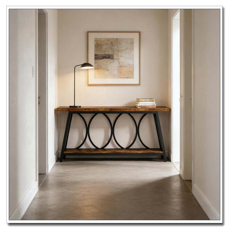 Hall Table,Vintage Console Table, Rustic Brown