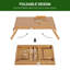HOMCOM Portable Laptop Desk Notebook Tray PC Bed Table Drawer Adjustable Bamboo