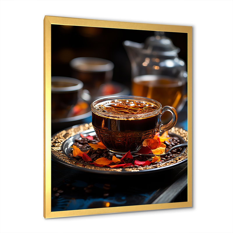 Aroma Cuban Coffee Harmony III - impression, Cadre doré simple, H 20 po x l 12 po x P 1 po