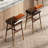 40.16"H Retro Solid Wood Backrest Bar Stool