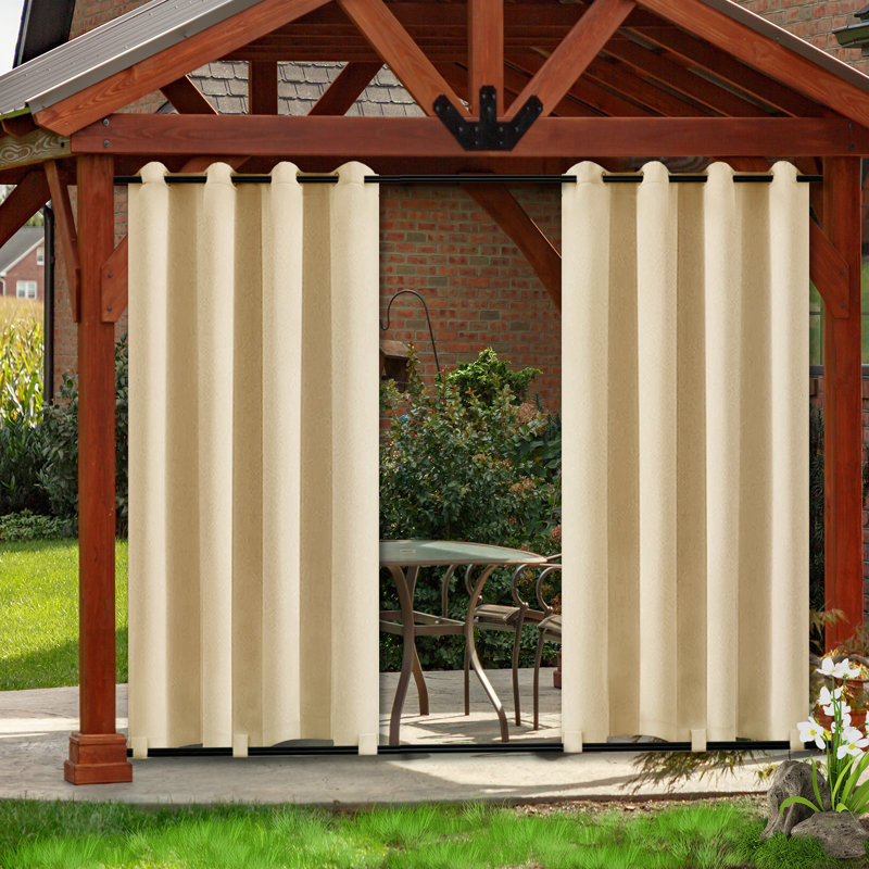 Rideau obscurcissant en polyester Lugenia, Beige