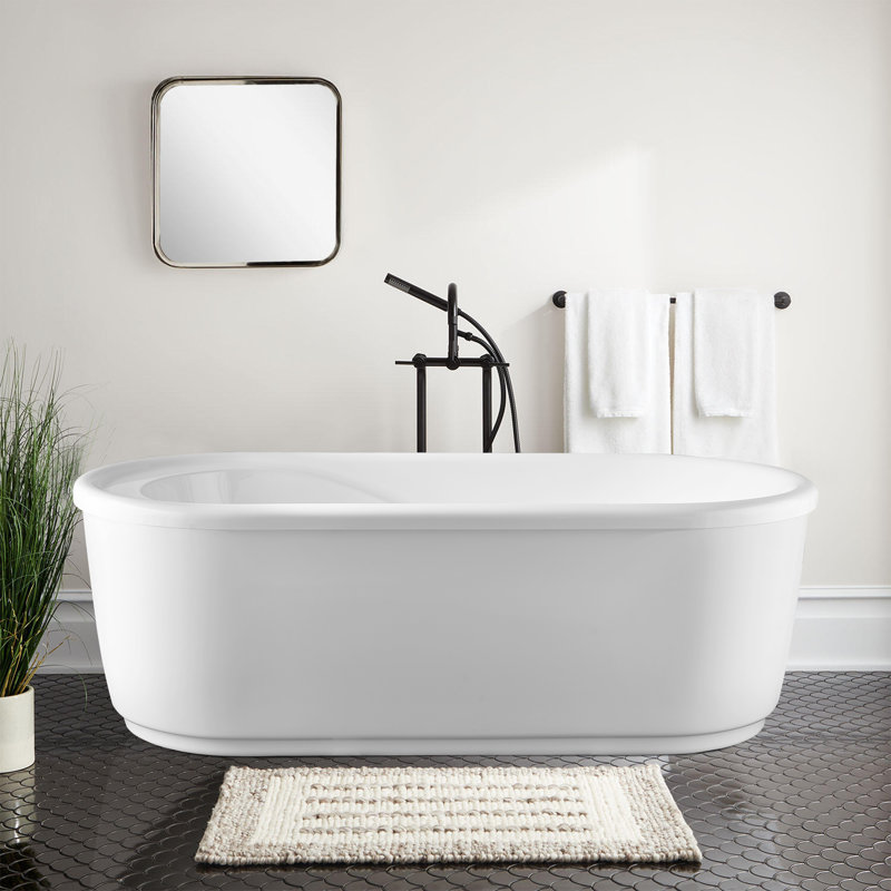 59" x 29.5" Freestanding Soaking Bathtub, 22.88" H x 59" L x 29.5" W