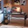 Johnothan Computer Desk with 4 Tiers Shelves, LED, 44" Office Desk with Storage Bag & Printer Shelf