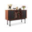 Buffet en bois massif noir et noyer