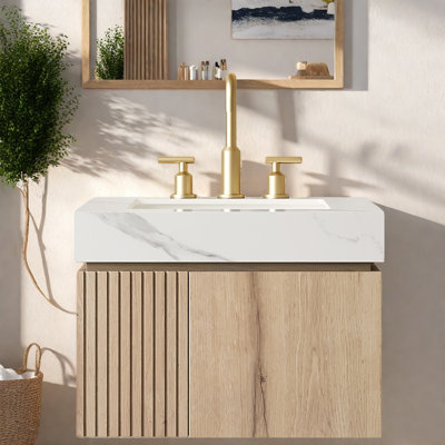 Meubles-lavabos modernes (doit inclure le meuble-lavabo et le lavabo), salle de bain en bois de 24 po